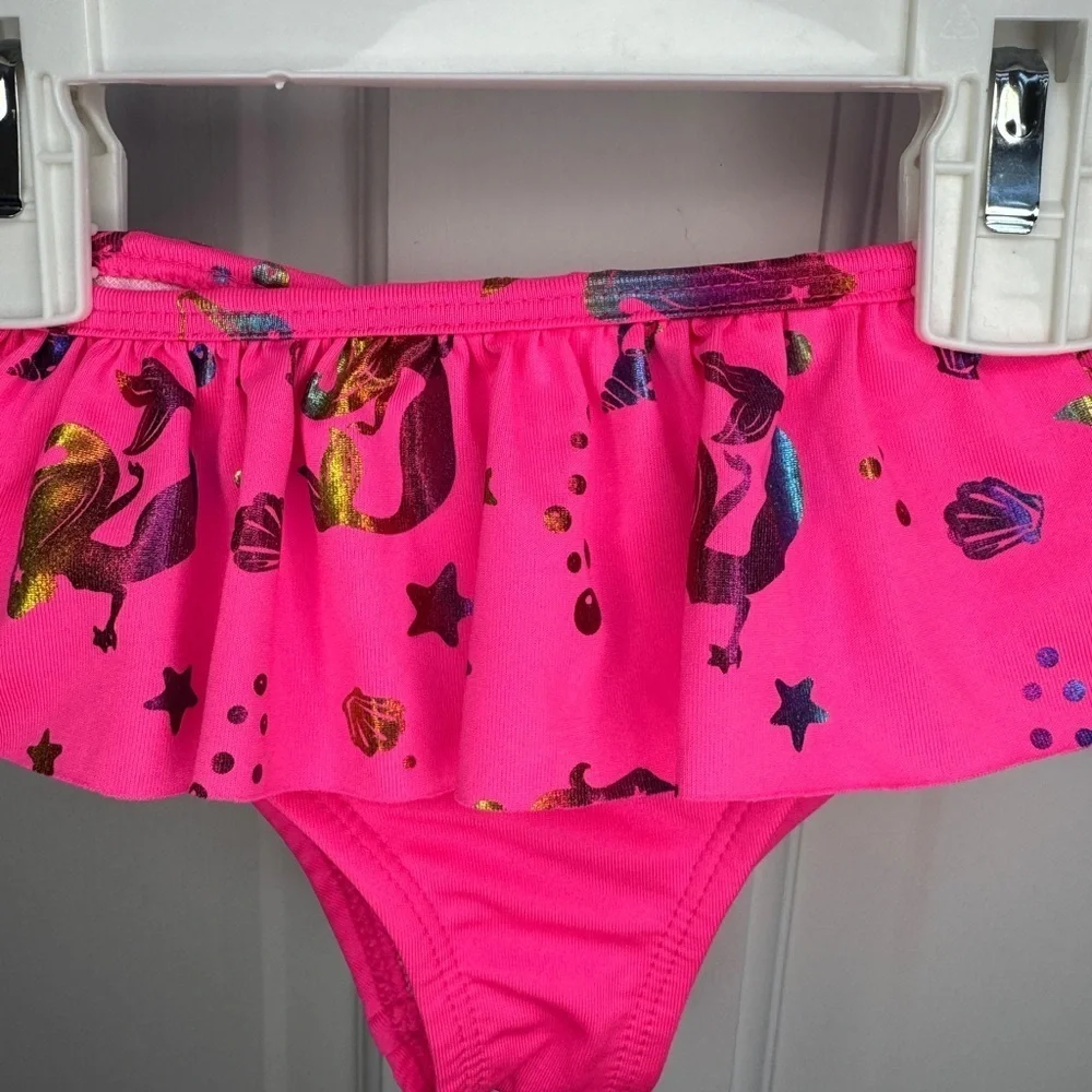 NWOT Lemon Kiss 2T Girls Hot Pink Rainbow Mermaid Bikini Bathingsuit Bottom